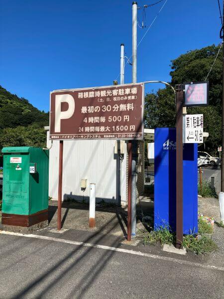 箱根臨時観光駐車場は休日のみ